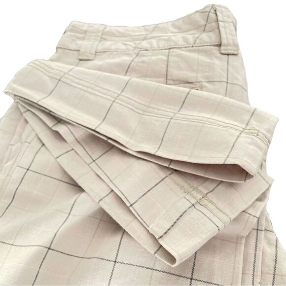 SO cream, pink and brown plaid mid rise straight leg pants, light cargo style 13 - Picture 3 of 8